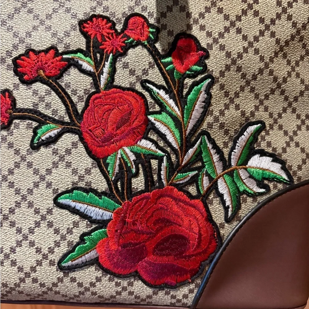 Floral Embroidered Tote Bag